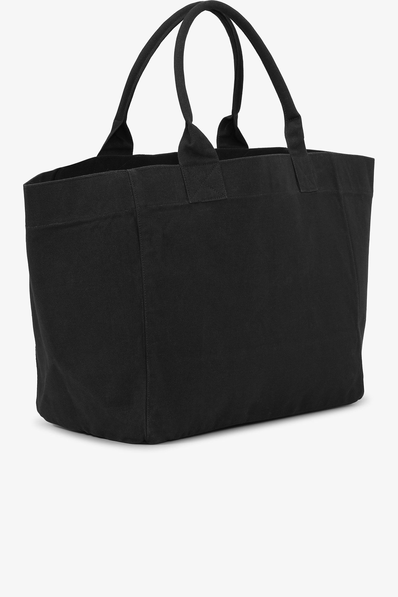 BLACK OVERSIZED CANVAS TOTE BAG - 2