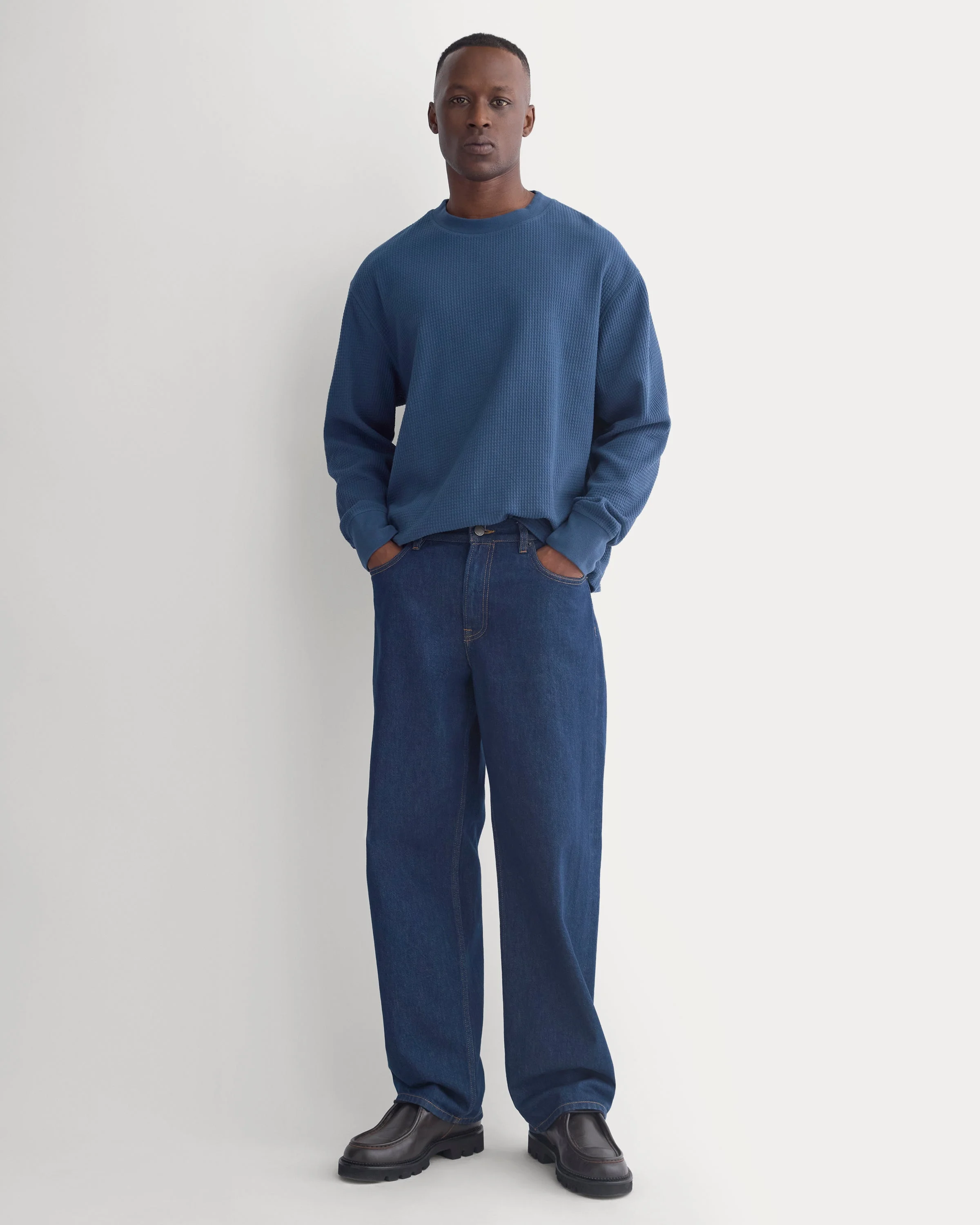 WAFFLE KNIT CREW - 1