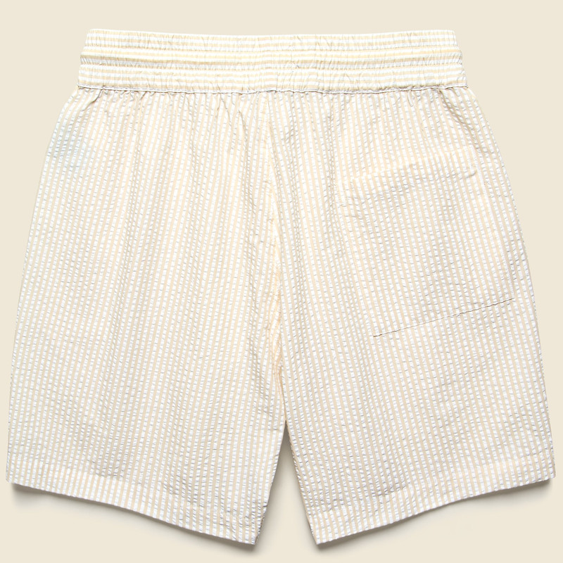 Portuguese Flannel 6" Seersucker Shorts - Sand Stripe outlook