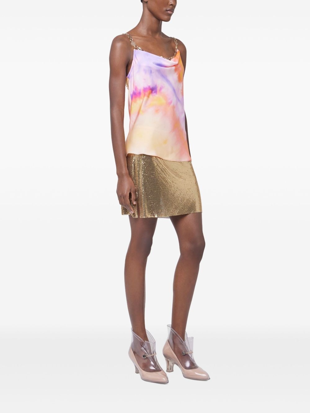 printed satin top - 3