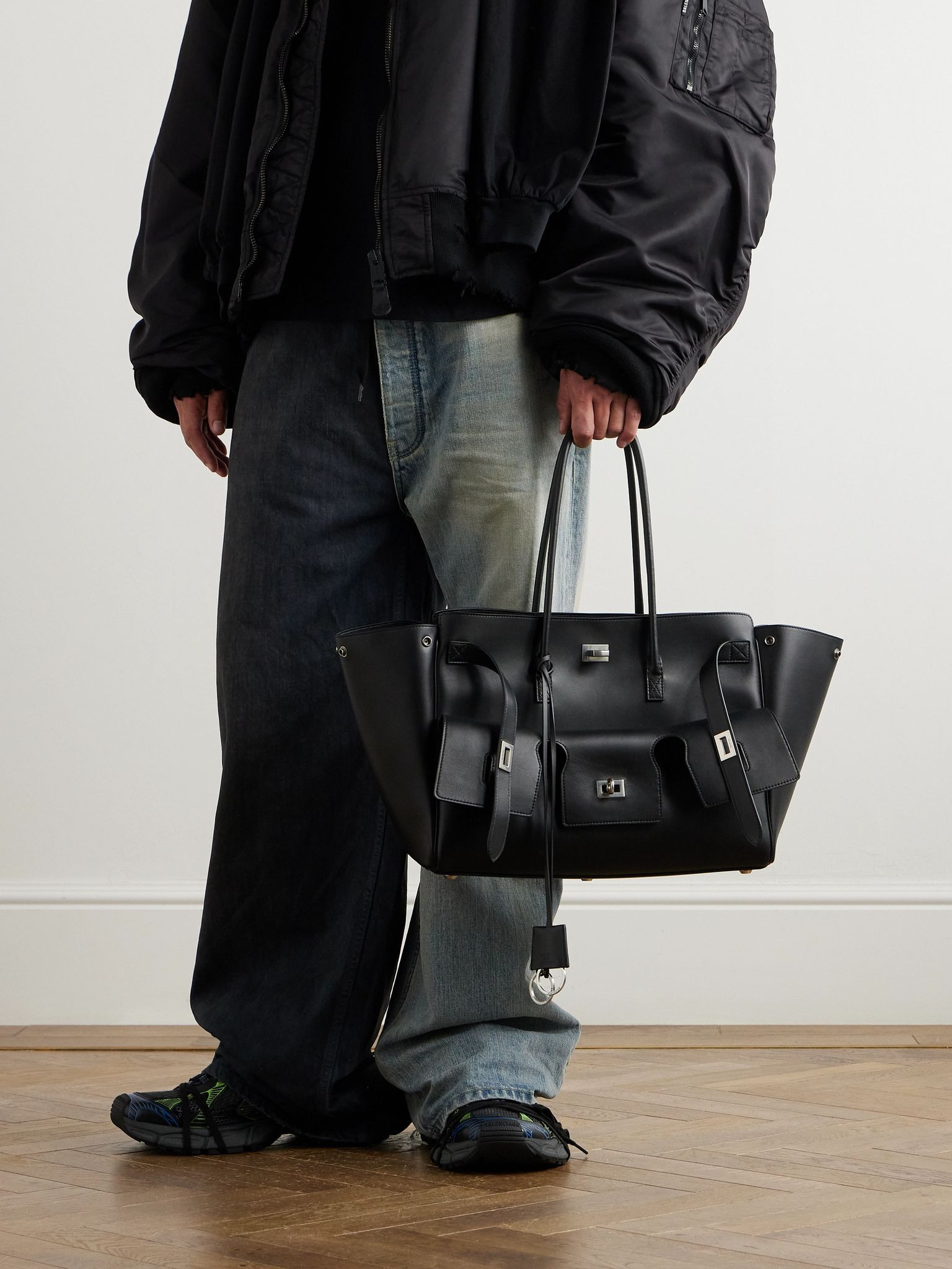 Bel Air M Leather Tote Bag Black - 2