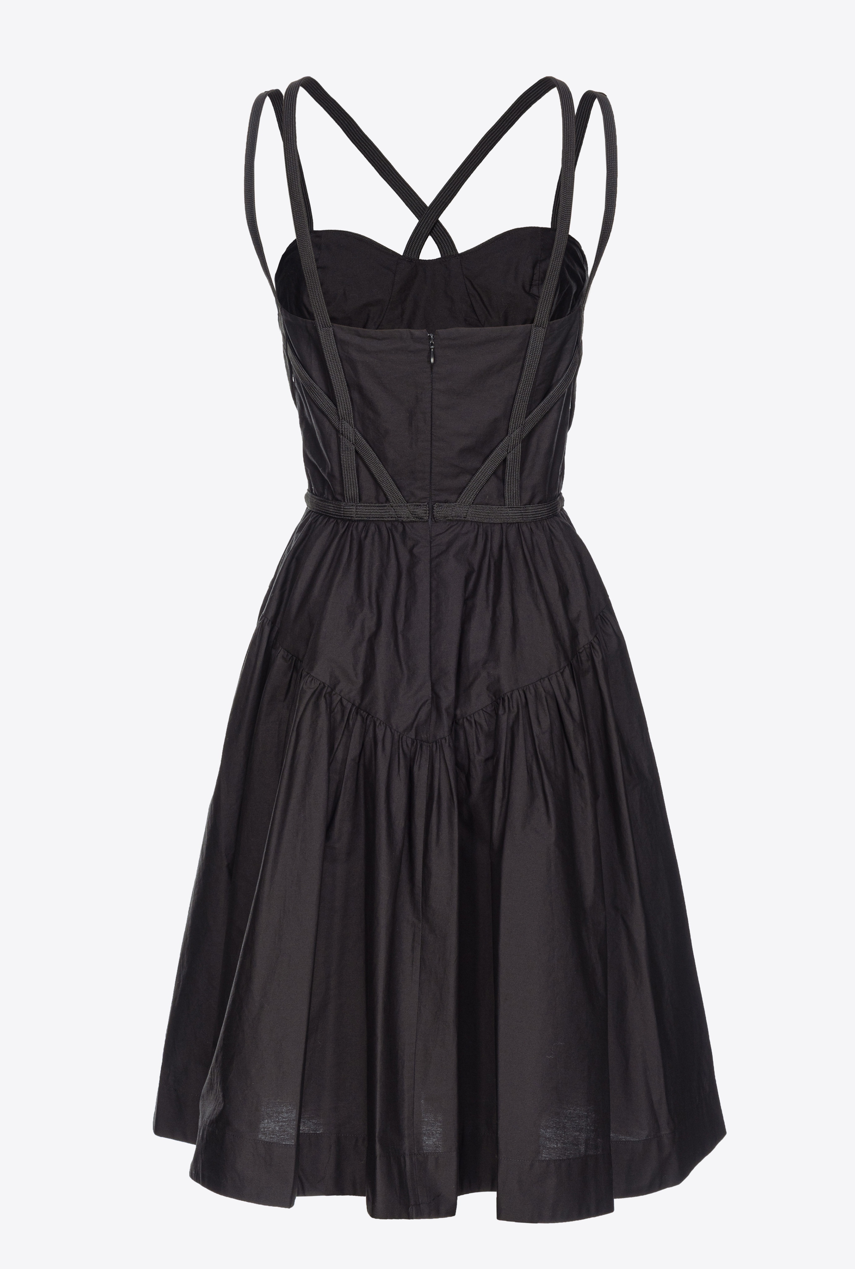 POPLIN DRESS WITH BUSTIER LACING - 6
