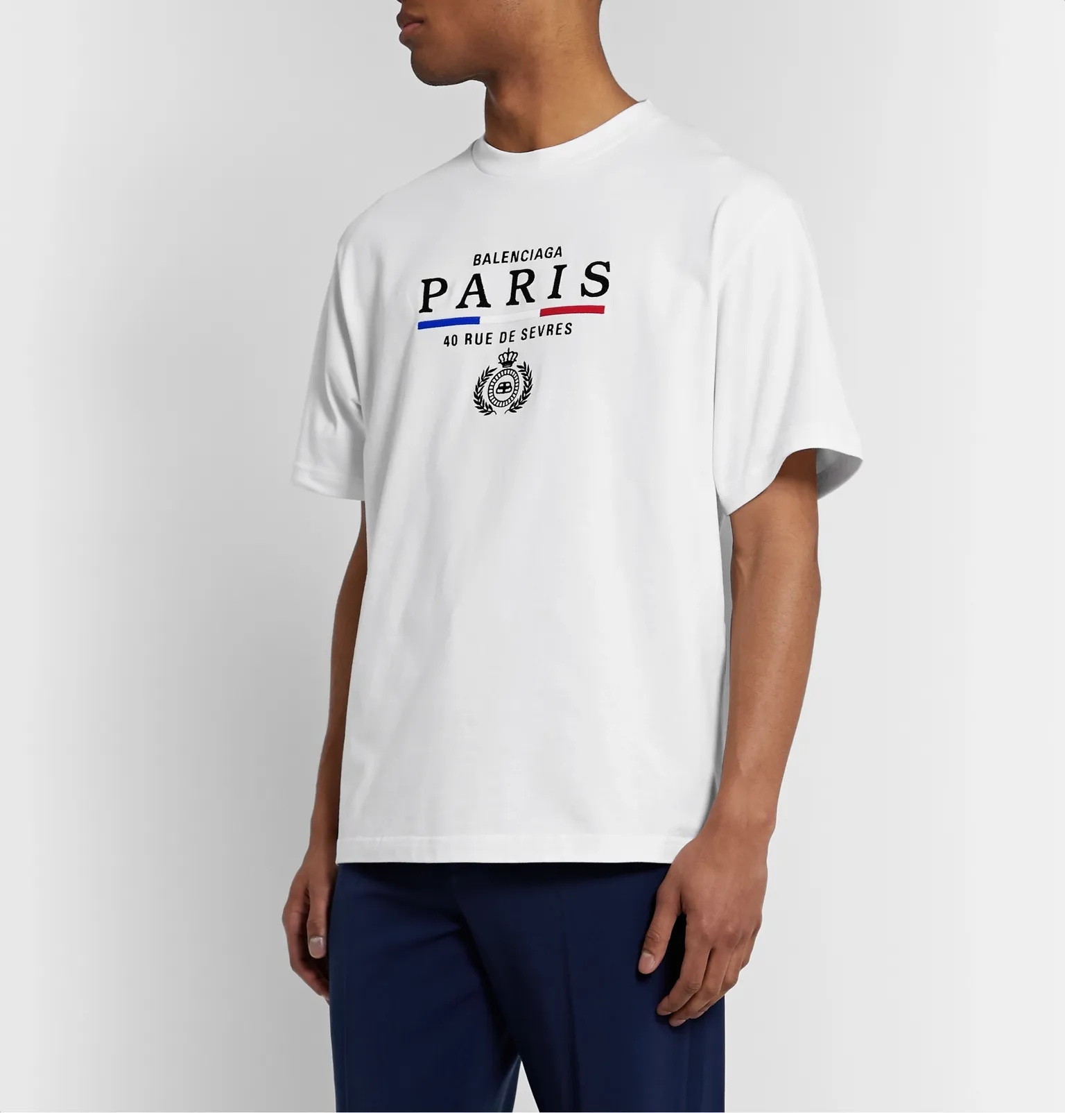 Paris Flag Logo-Embroidered Cotton-Jersey T-Shirt - 10