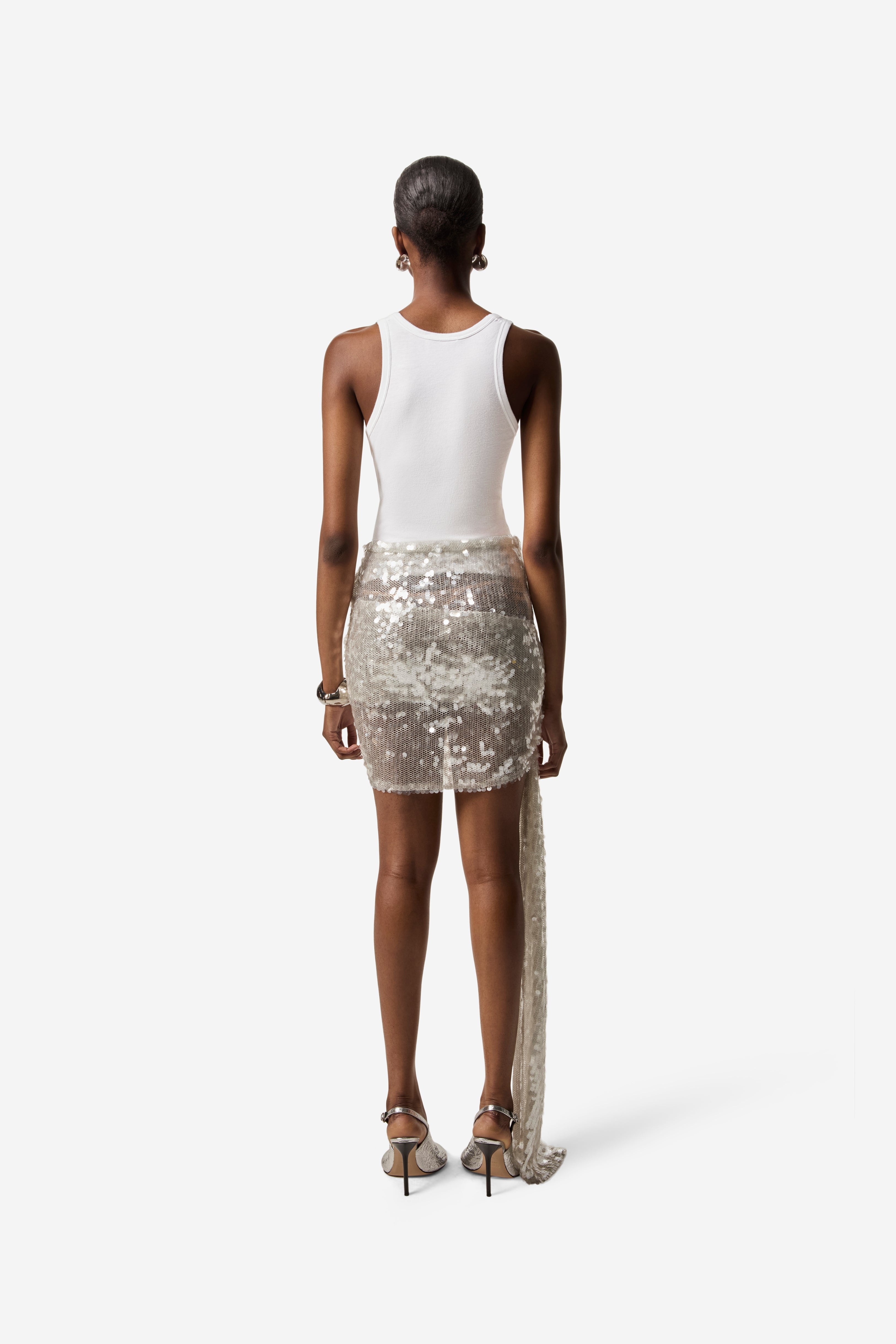 Knotted Sequins Skirt - 4