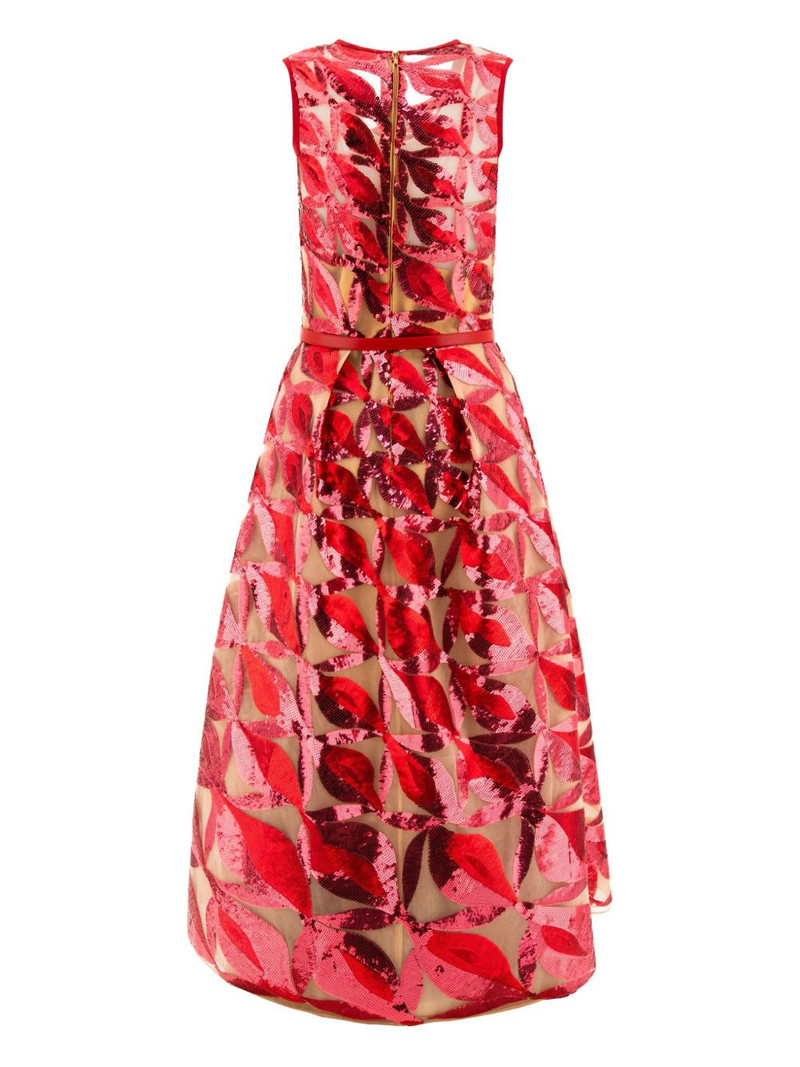 ELIE SAAB sequin leaf-embellished dress outlook