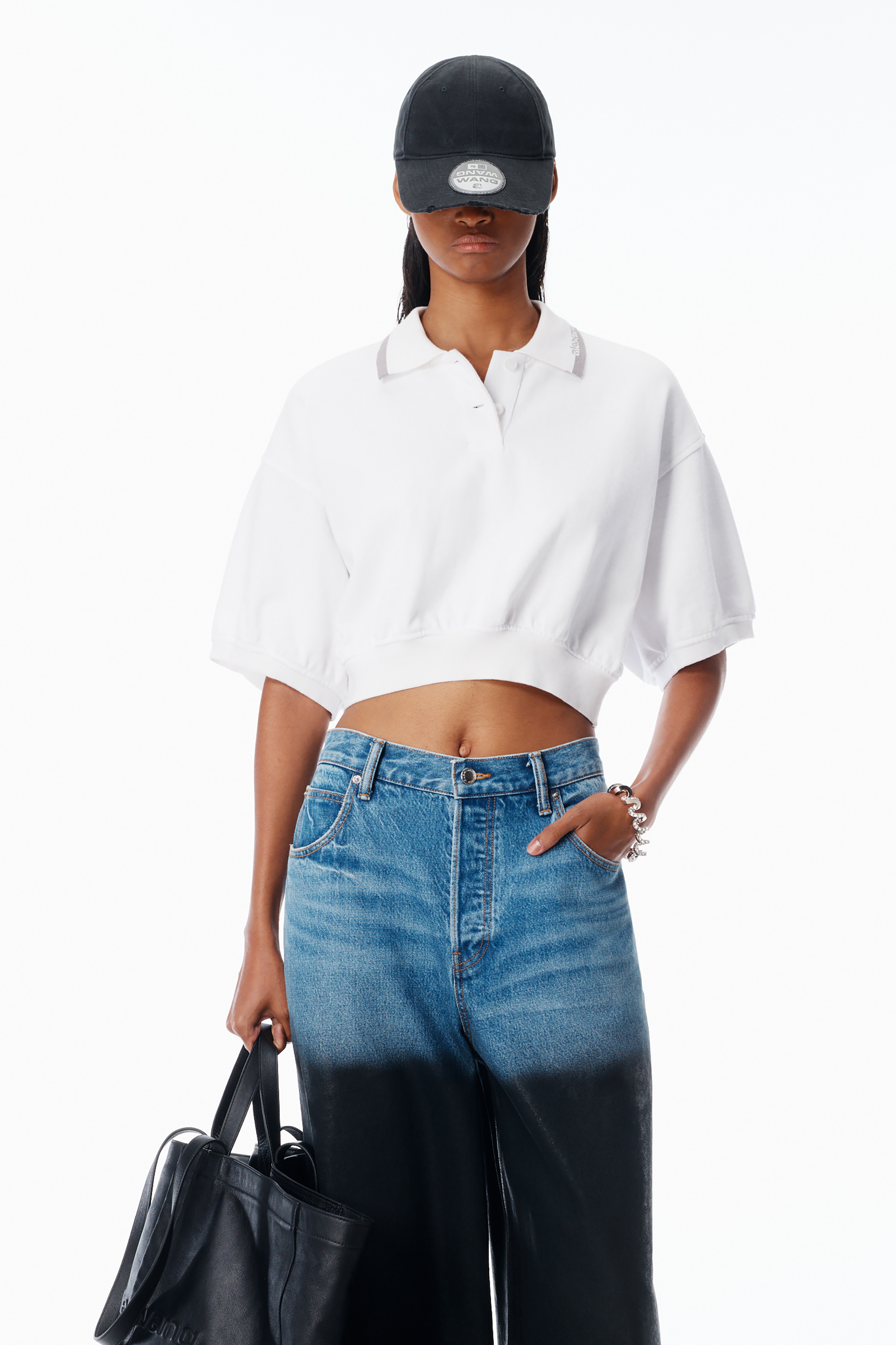 Cropped Cinched Cotton Polo - 2