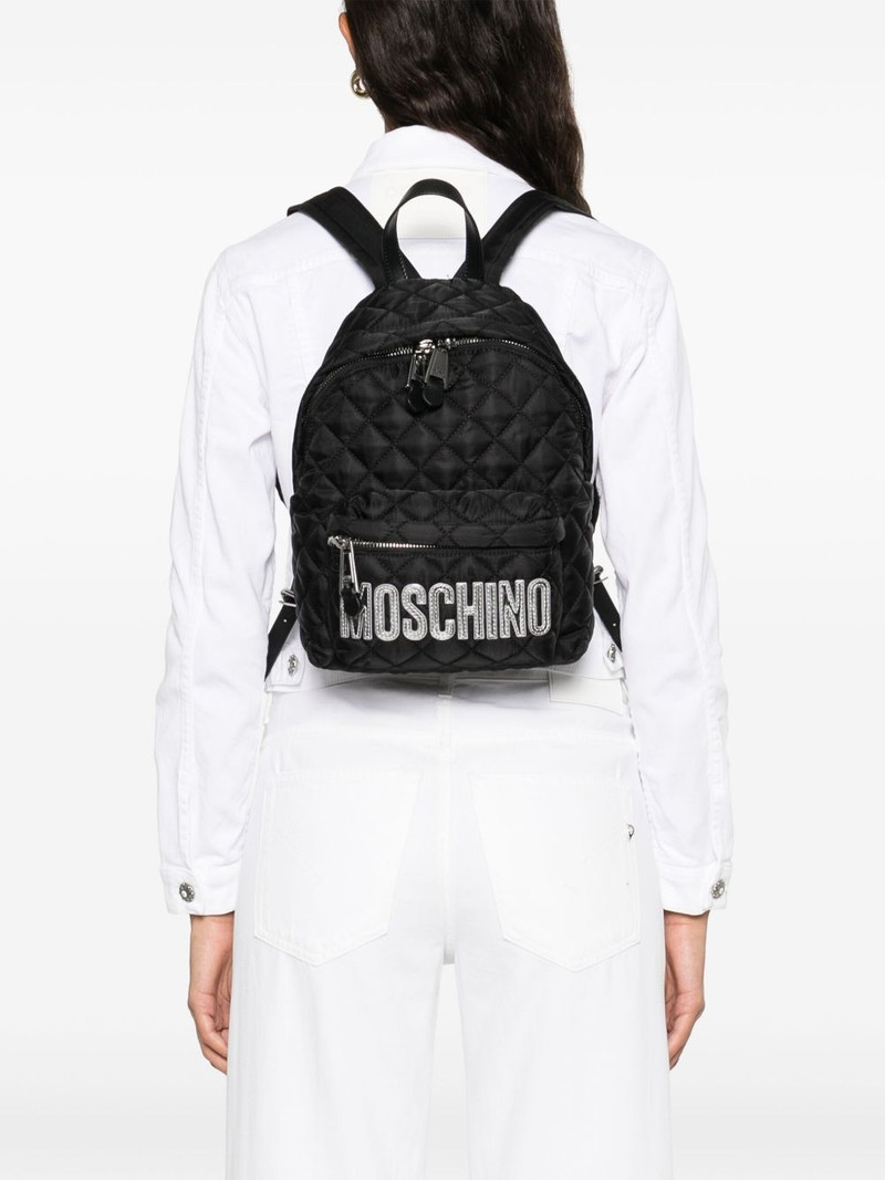 Moschino quilted logo backpack outlook