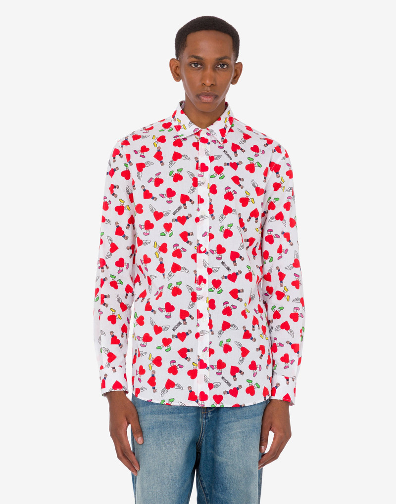 Moschino LIGHTWEIGHT COTTON POPLIN SHIRT WITH PRINT outlook