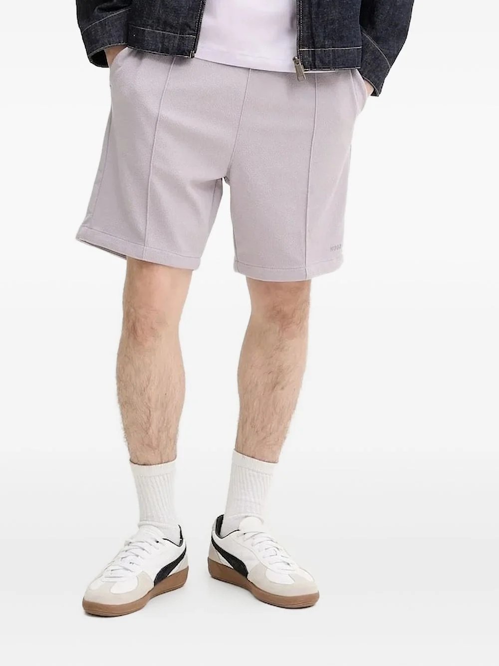 textured drawstring shorts - 1