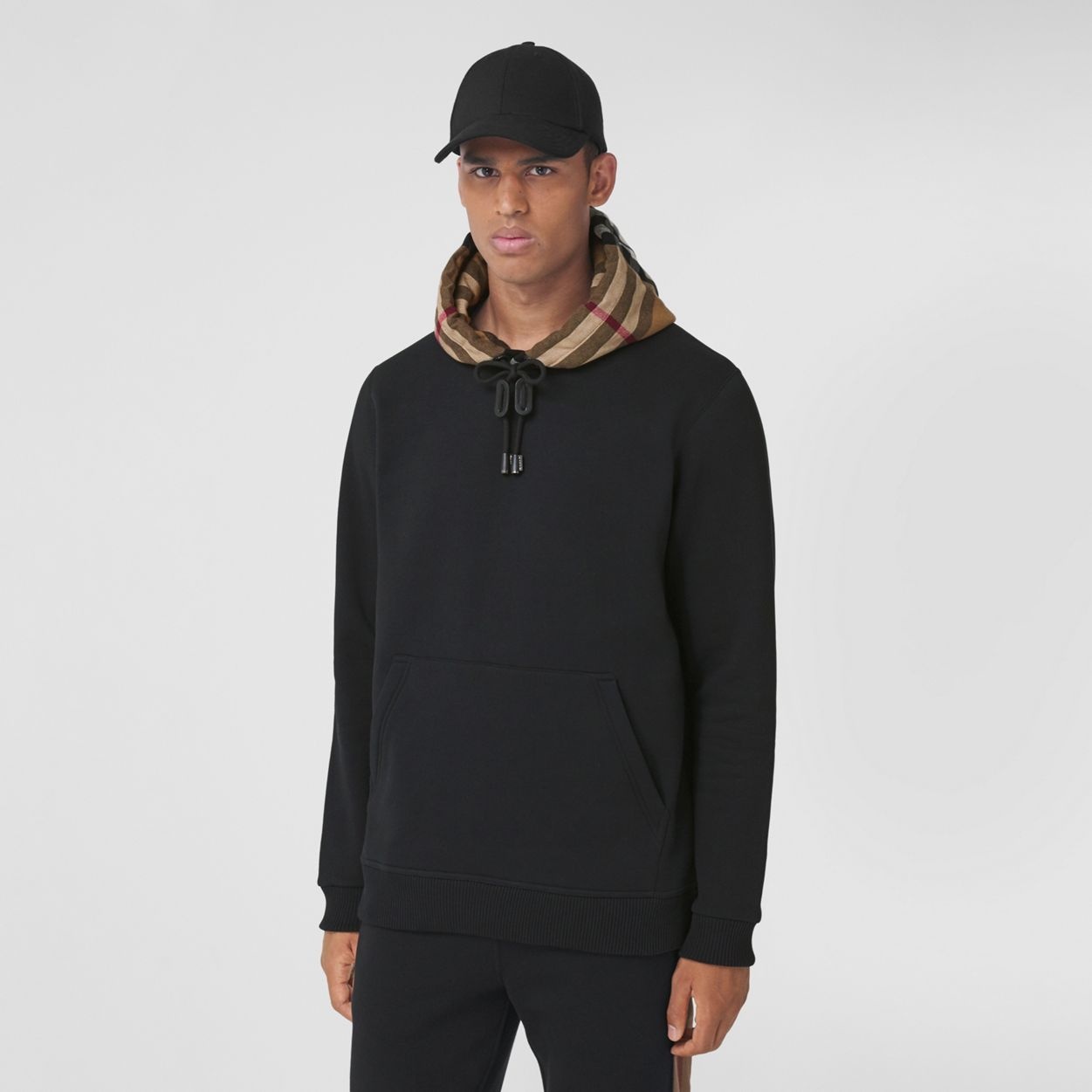 Check Hood Cotton Blend Hoodie - 5