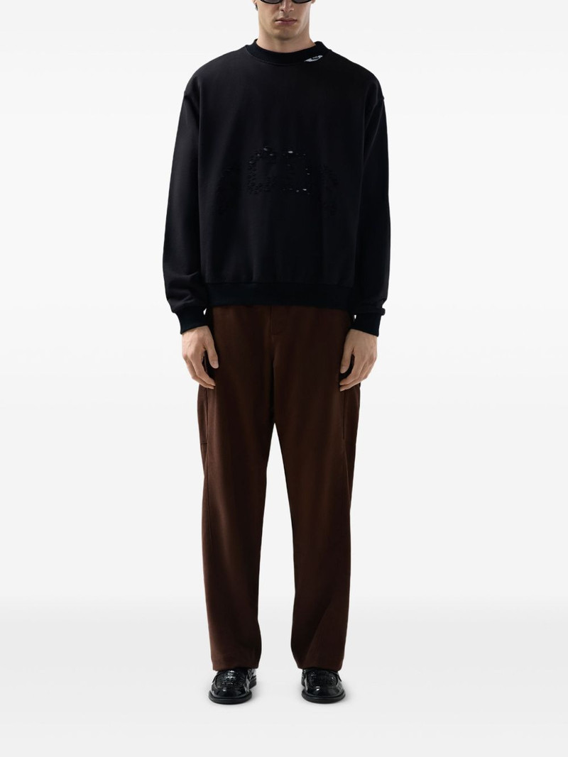 GCDS distressed-effect sweatshirt outlook