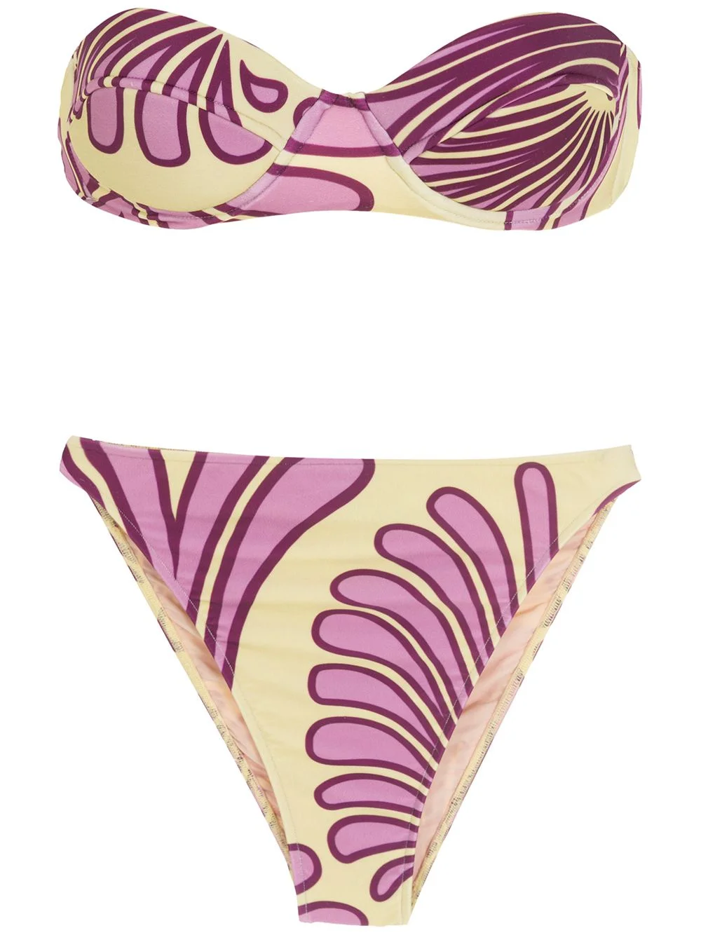 printed high-leg bikini set - 1