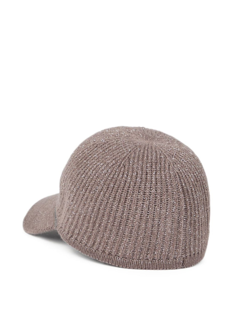 Brunello Cucinelli lurex-ribbed baseball cap outlook