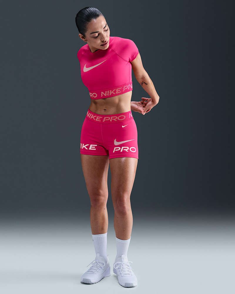Nike Pro Women's Dri-FIT Short-Sleeve Cropped Graphic Top 4