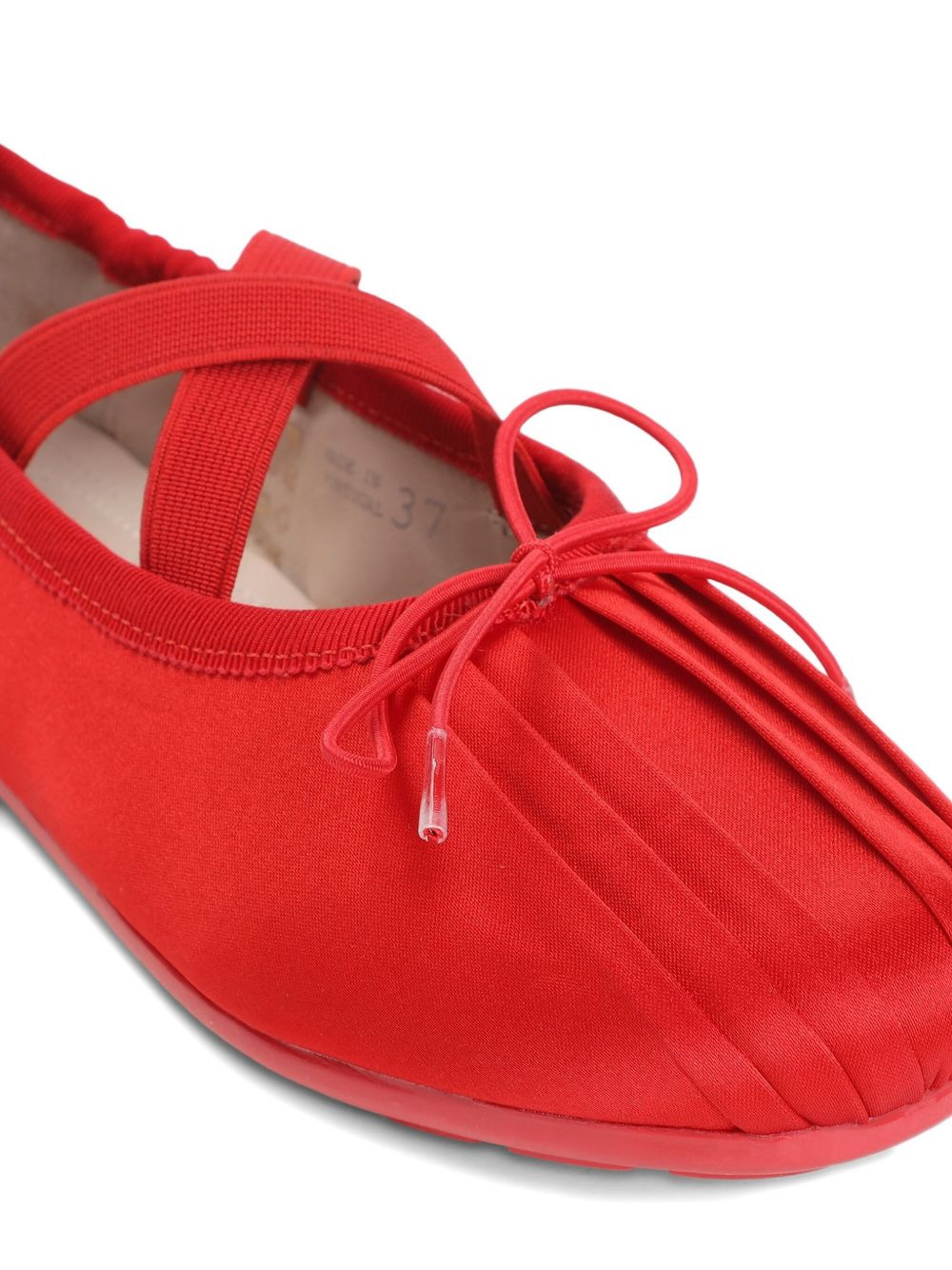 Grip cross-strap pleated ballet flats - 4
