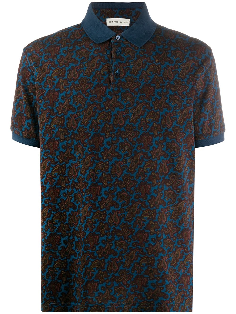 paisley print polo shirt - 1