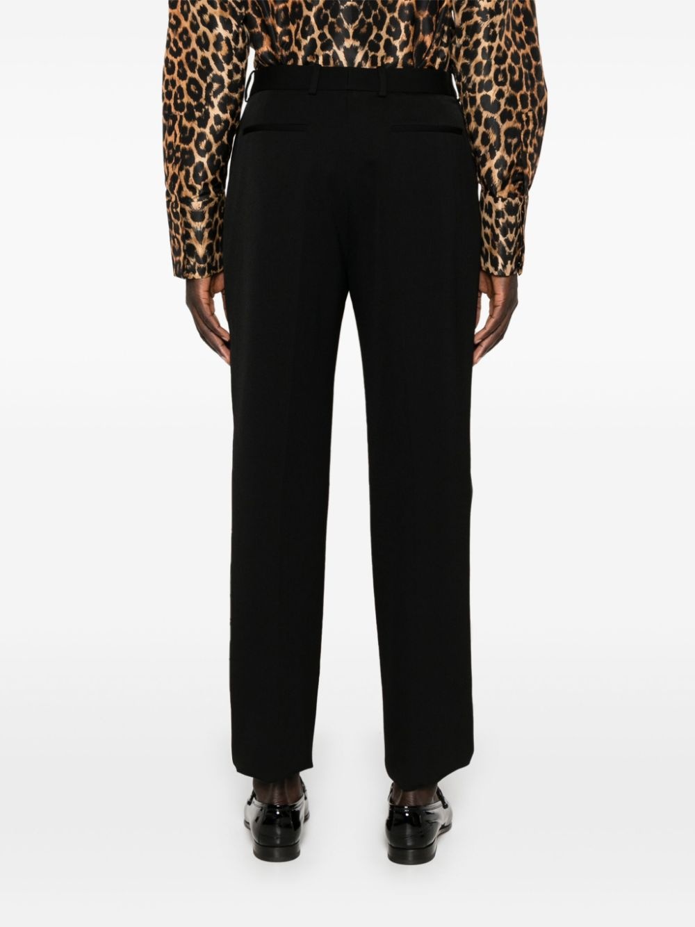wool straight-leg trousers - 4
