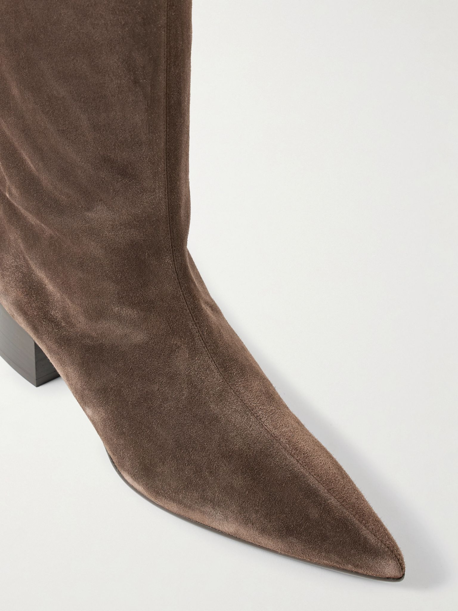 Andee suede knee boots Ecru - 3