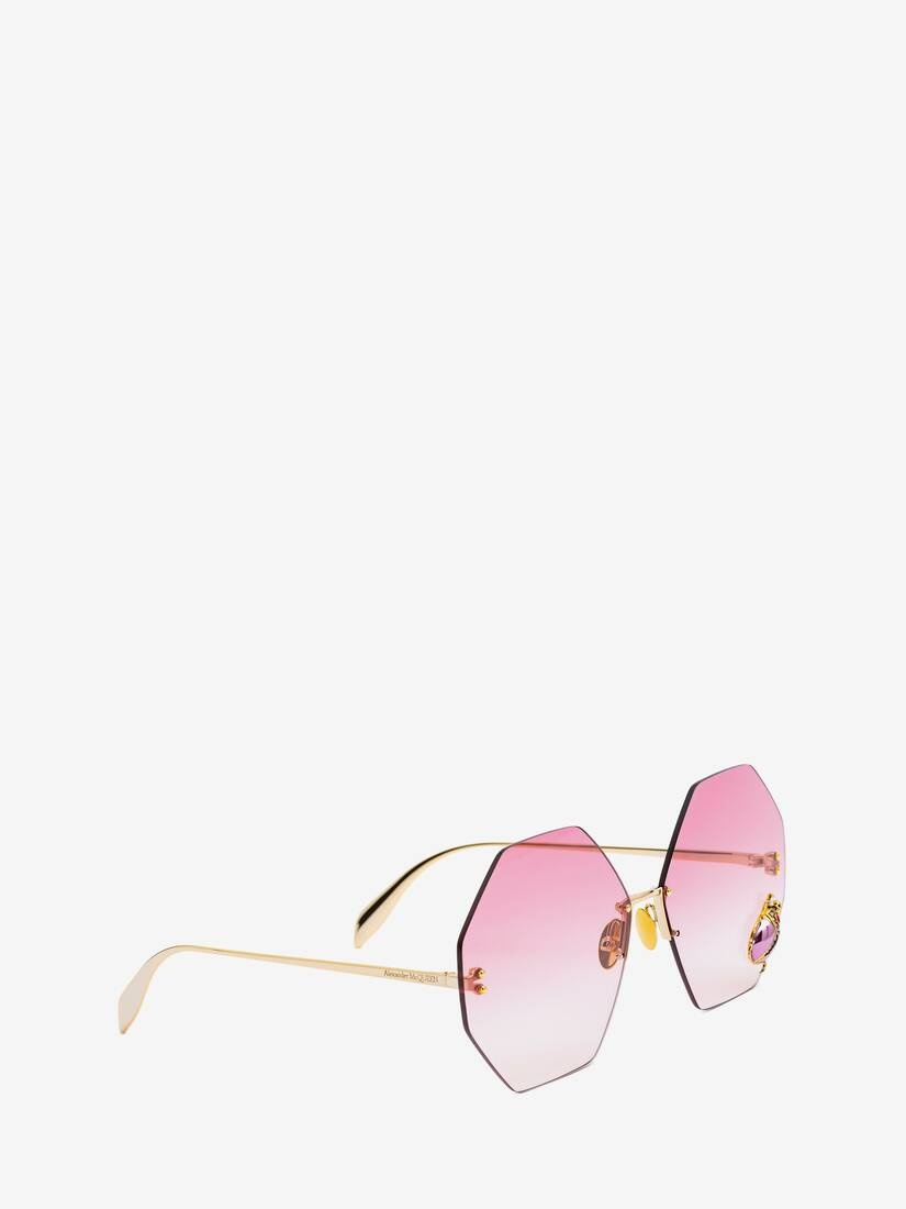 Beetle Jeweled Sunglasses in Gold/red - 3