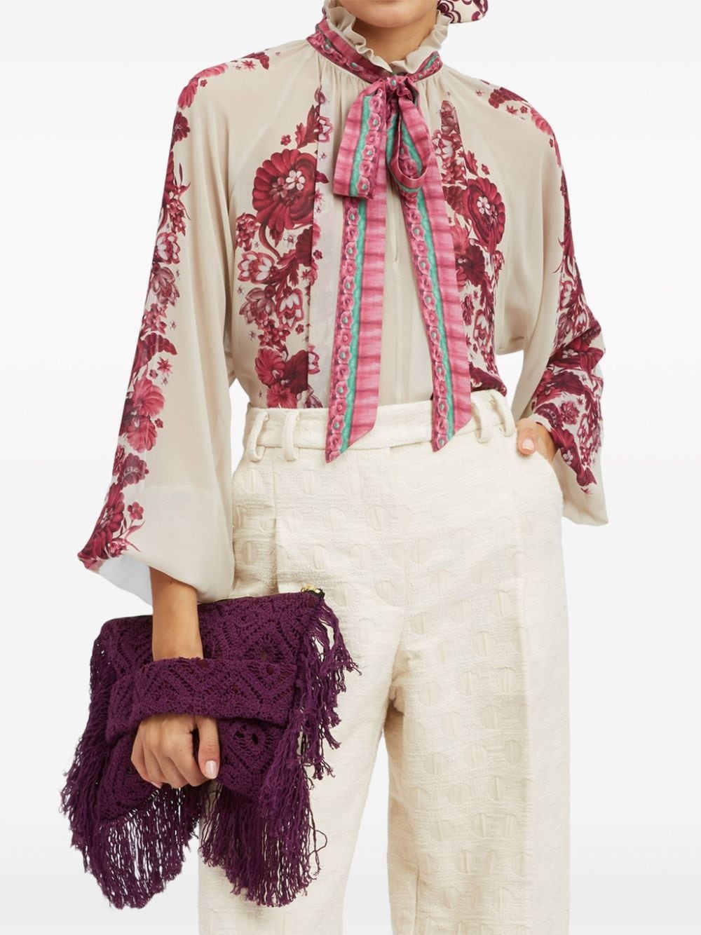 Cerere floral-print silk blouse - 2
