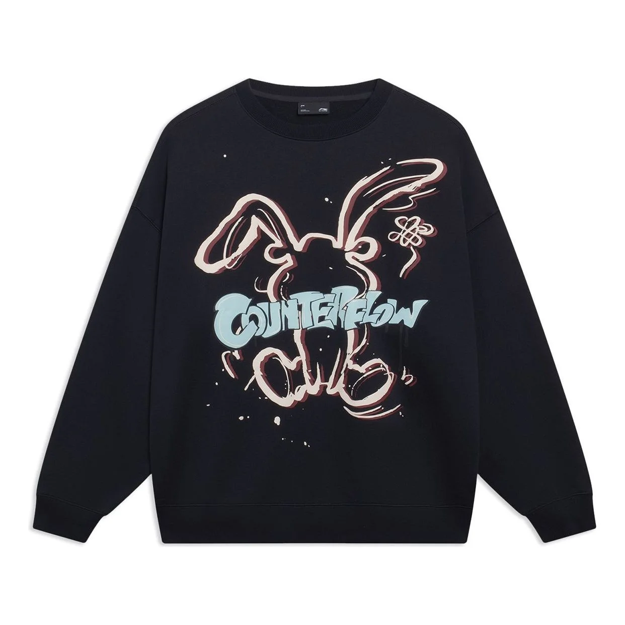 Li-Ning Counterflow Cartoon Rabbit Graphic Sweatshirt 'Black' AWDT527-3 - 1