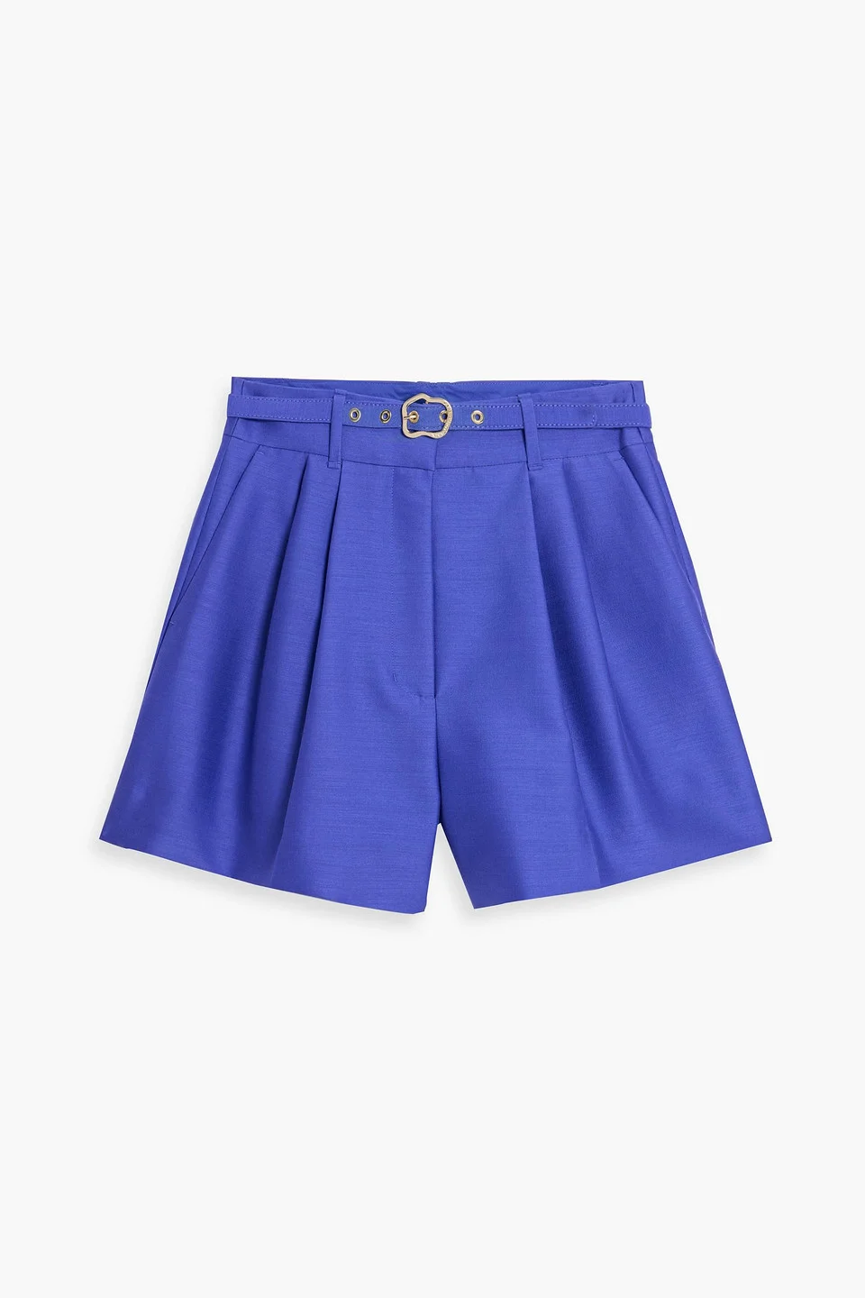 Belted wool and silk-blend shorts - 1