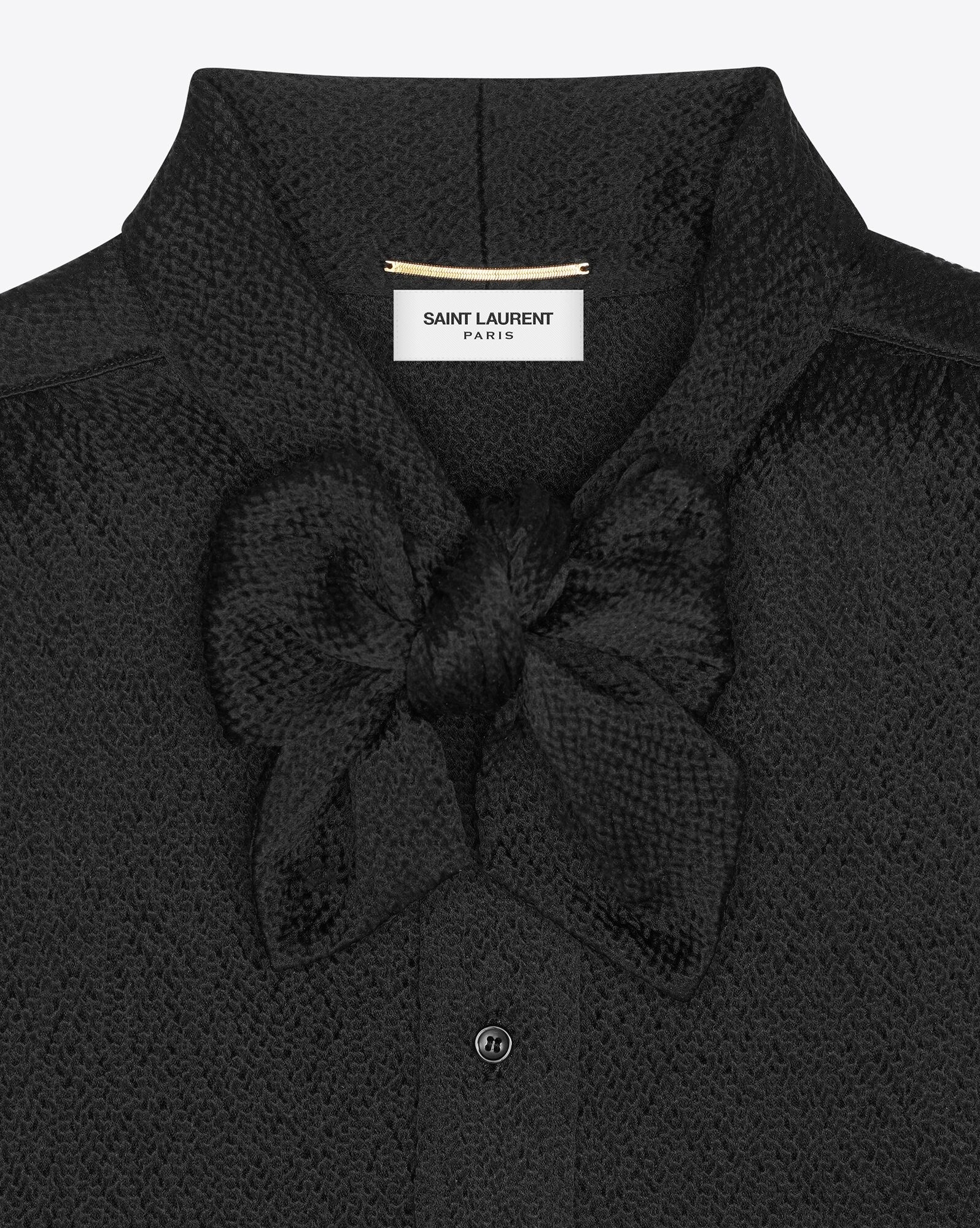 lavallière-neck blouse in silk - 5