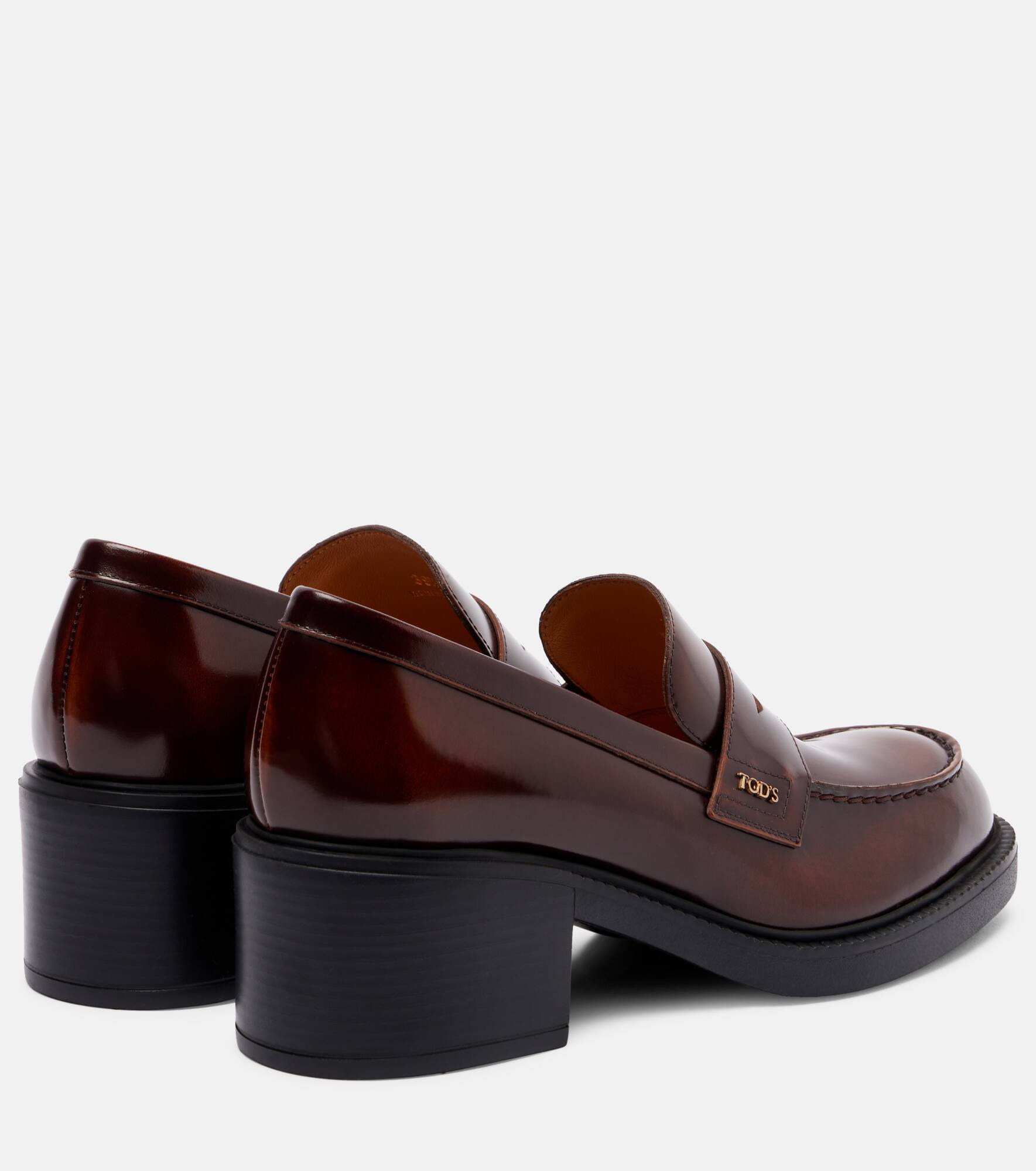 60 leather loafer pumps - 2