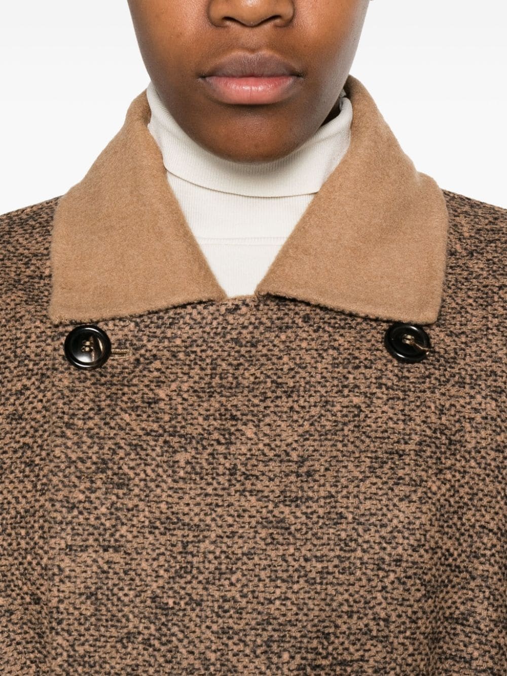 reversible camel hair-blend coat - 5
