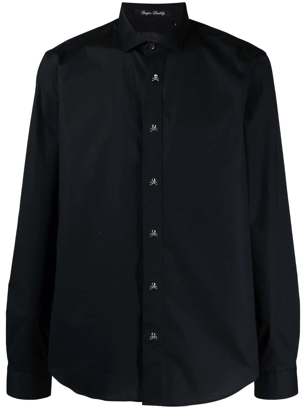 skull-detail stretch-cotton shirt - 1