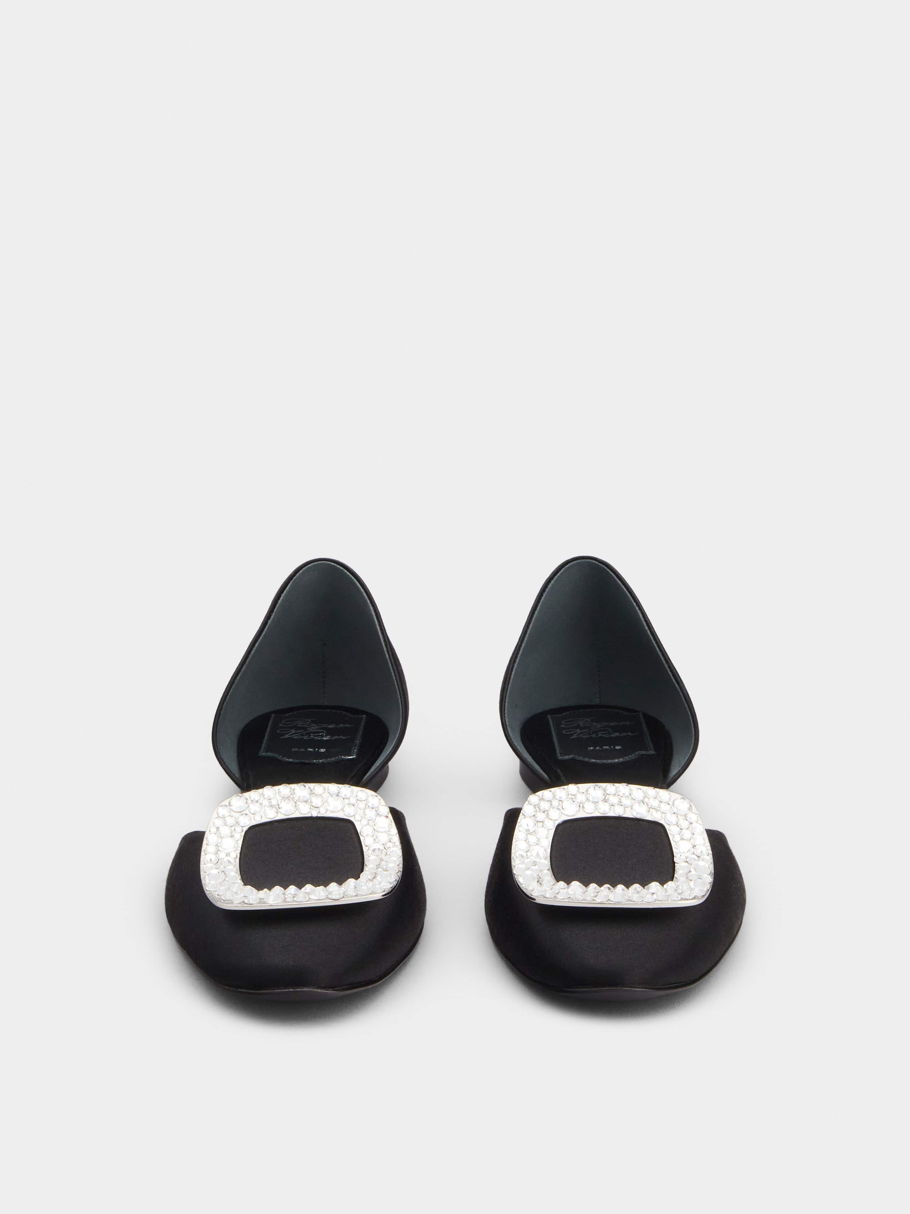 Chips Strass Buckle Dorsay Ballerinas in Satin - 7