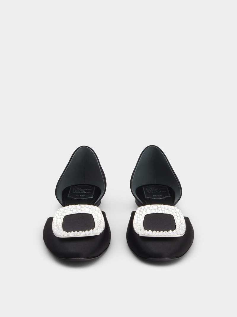 Chips Strass Buckle Dorsay Ballerinas in Satin 7