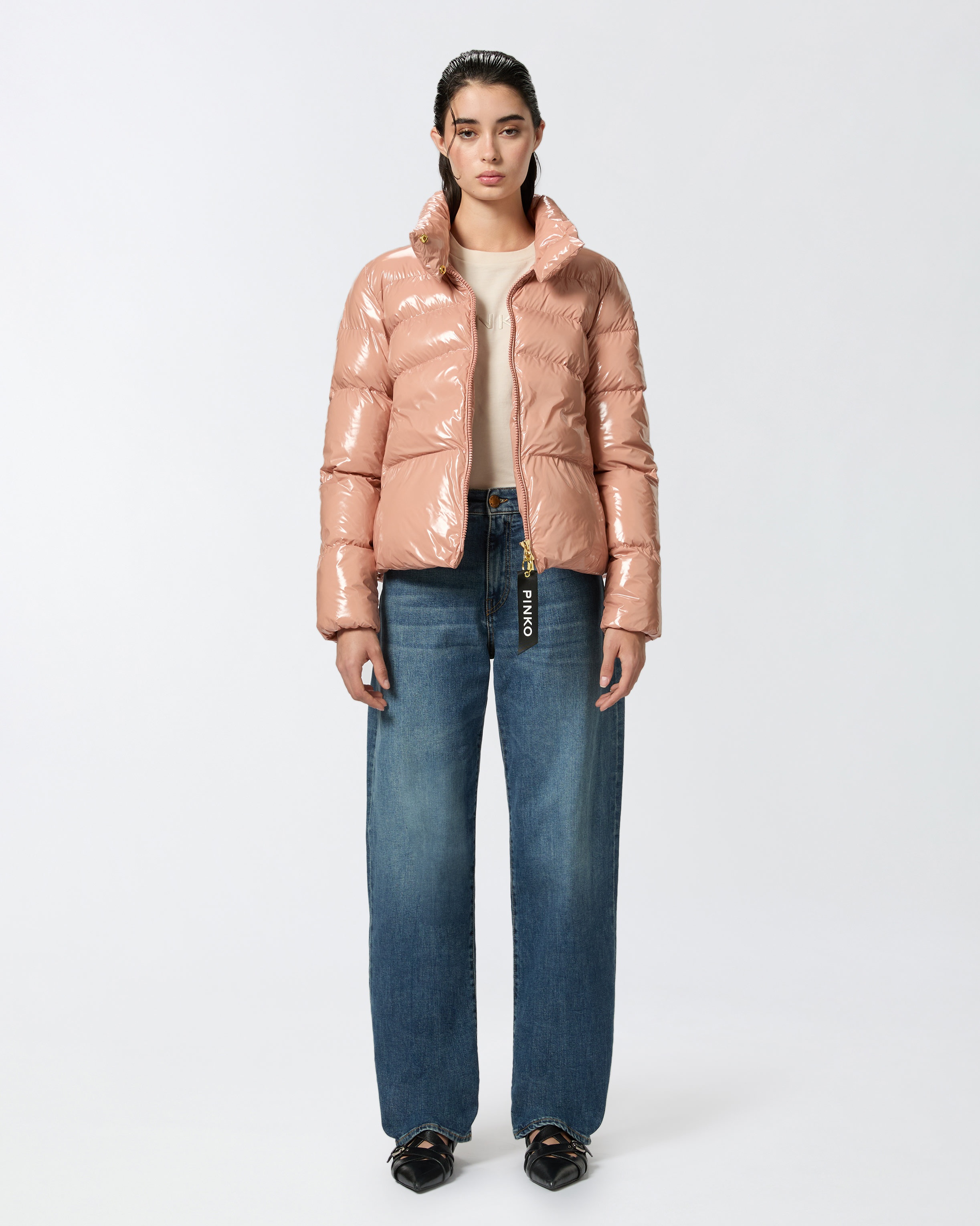 PADDED CRYSTAL NYLON PEA JACKET - 3