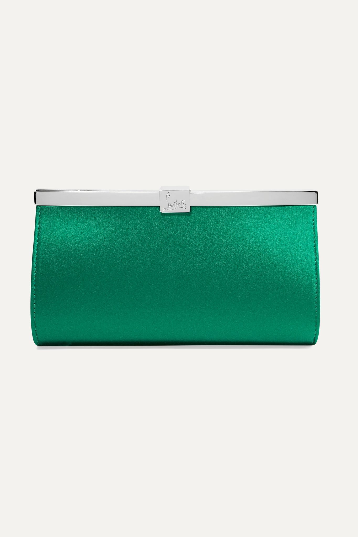 Palmette embellished satin clutch  - 1