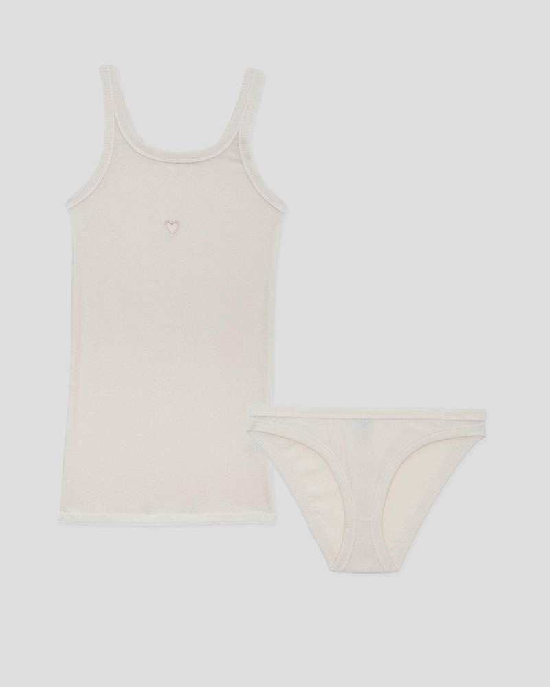 Pack - Heart Tank & Bell Pants - Fine Organic Cotton Rib 1
