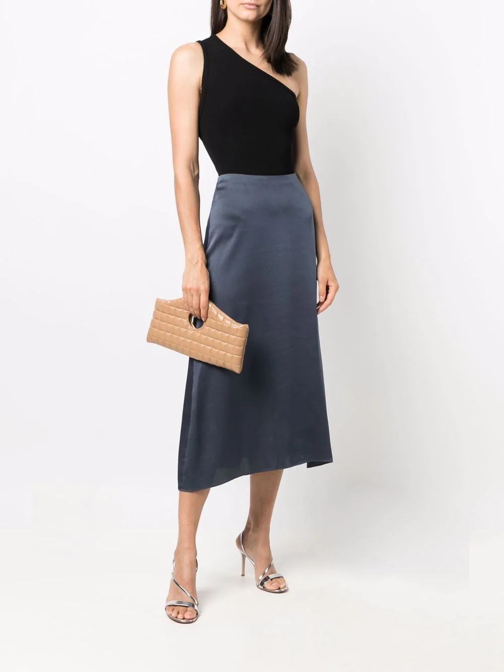 draped slip satin skirt - 3