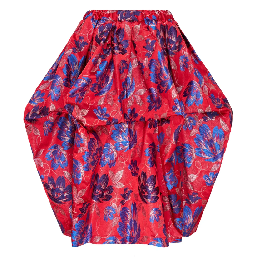 Polyester Jacquard Flower Pattern Skirt - 1