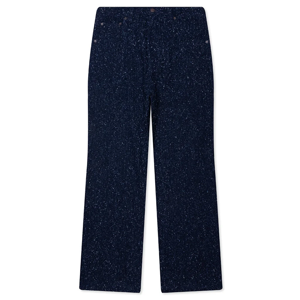 NEP YARN WIDE LEG PANT - BLUE - 1
