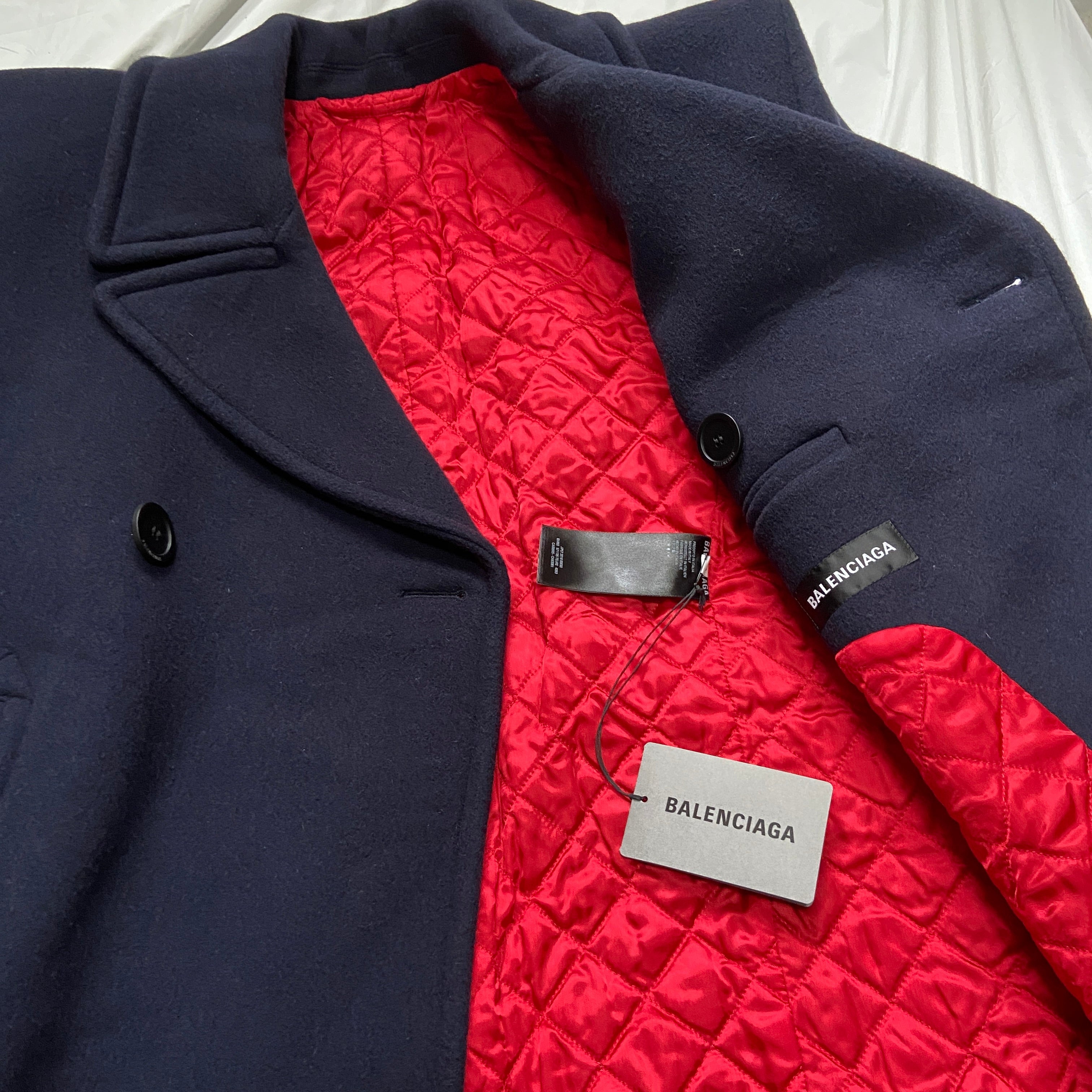 Balenciaga Ss19 runway 80s boxy shoulder camel wool coat jacket 48 - 10