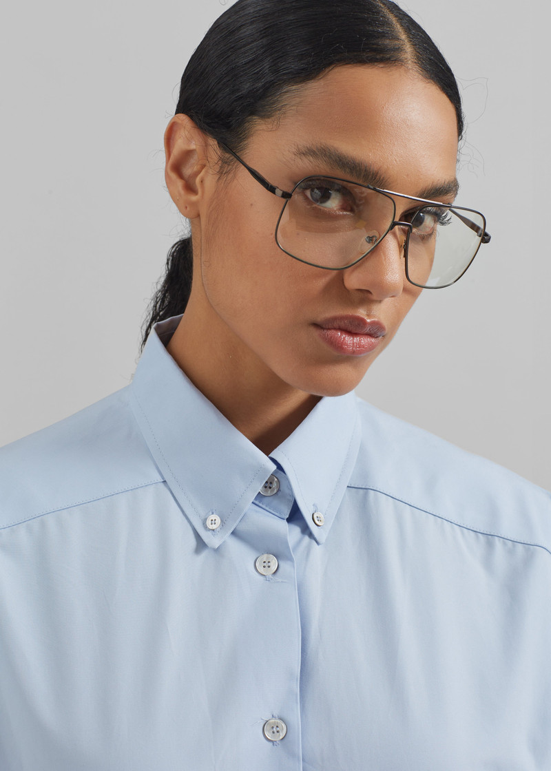 Quenin Sleeveless Button Down Shirt - Light Blue 7