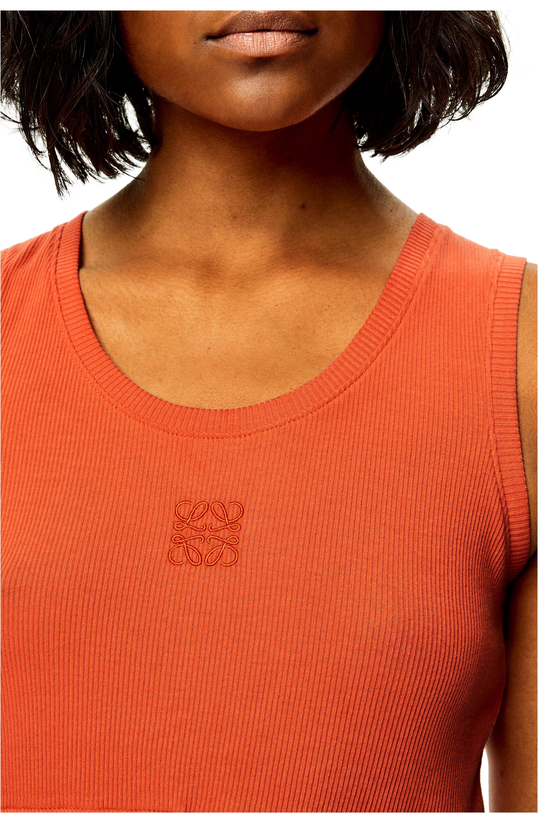 Anagram cropped tank top in cotton - 5