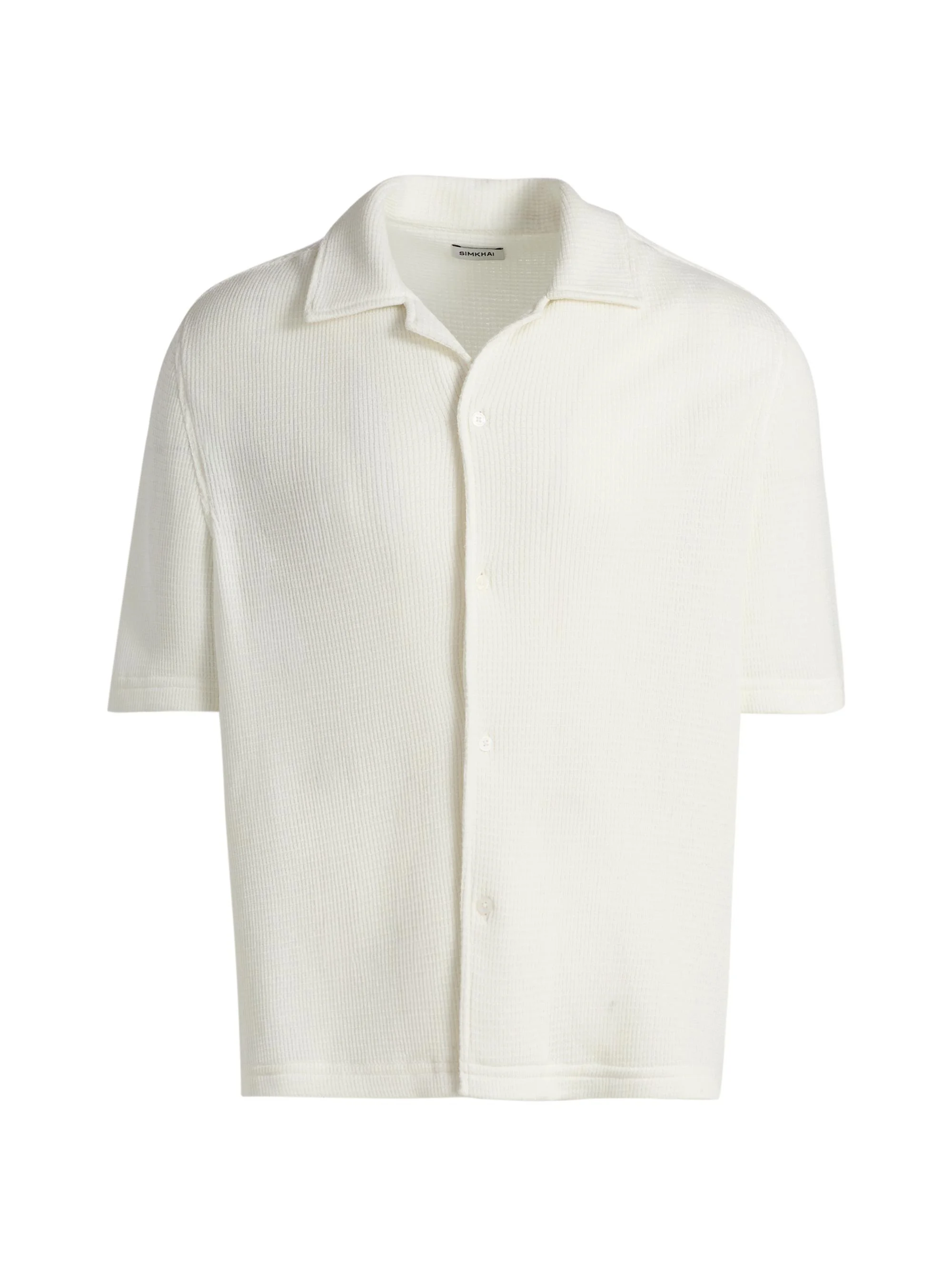 Men's Troy Rib-Knit Shirt - White - 1