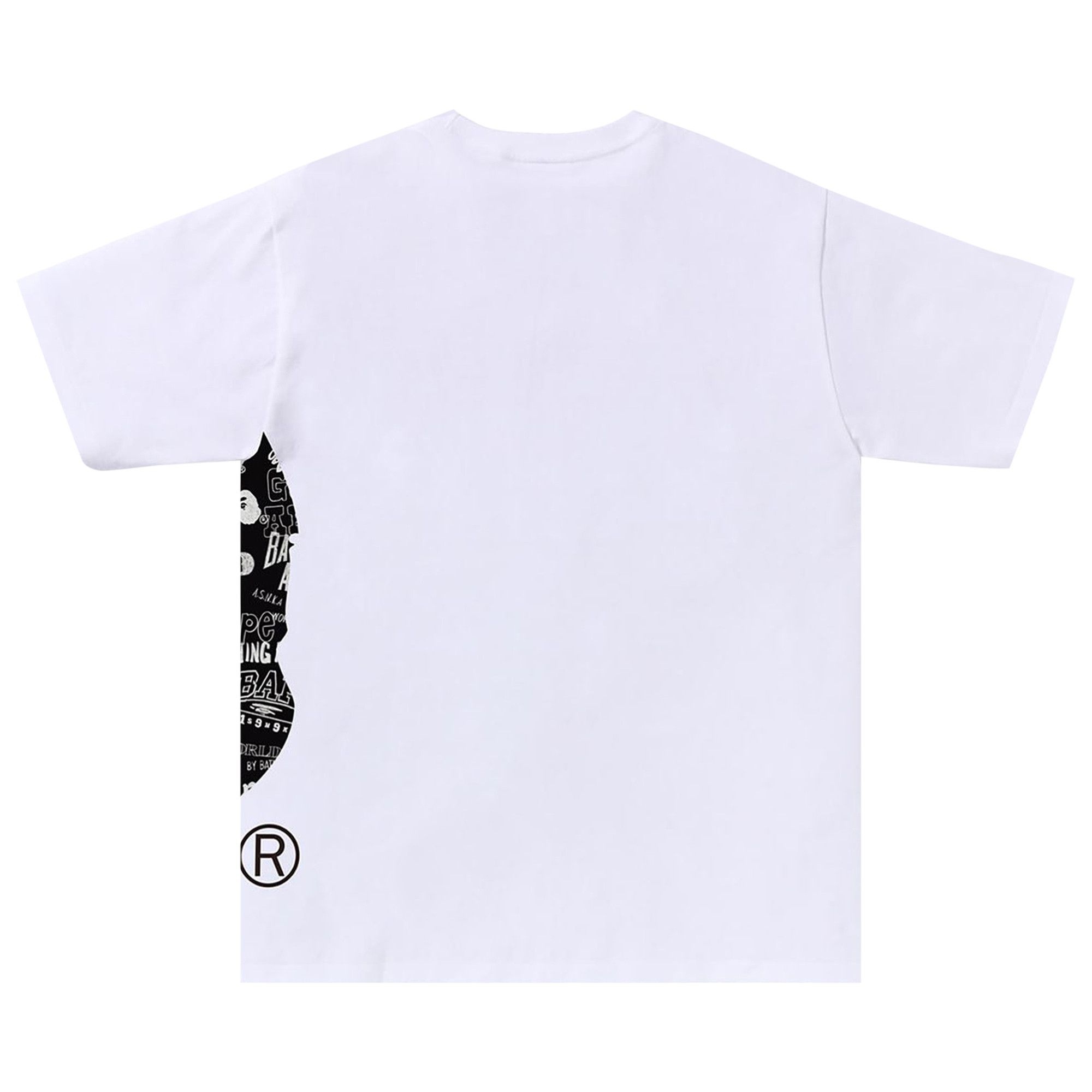 BAPE Hand Drawn Pattern Side Big Ape Head Tee 'White/Black' - 2