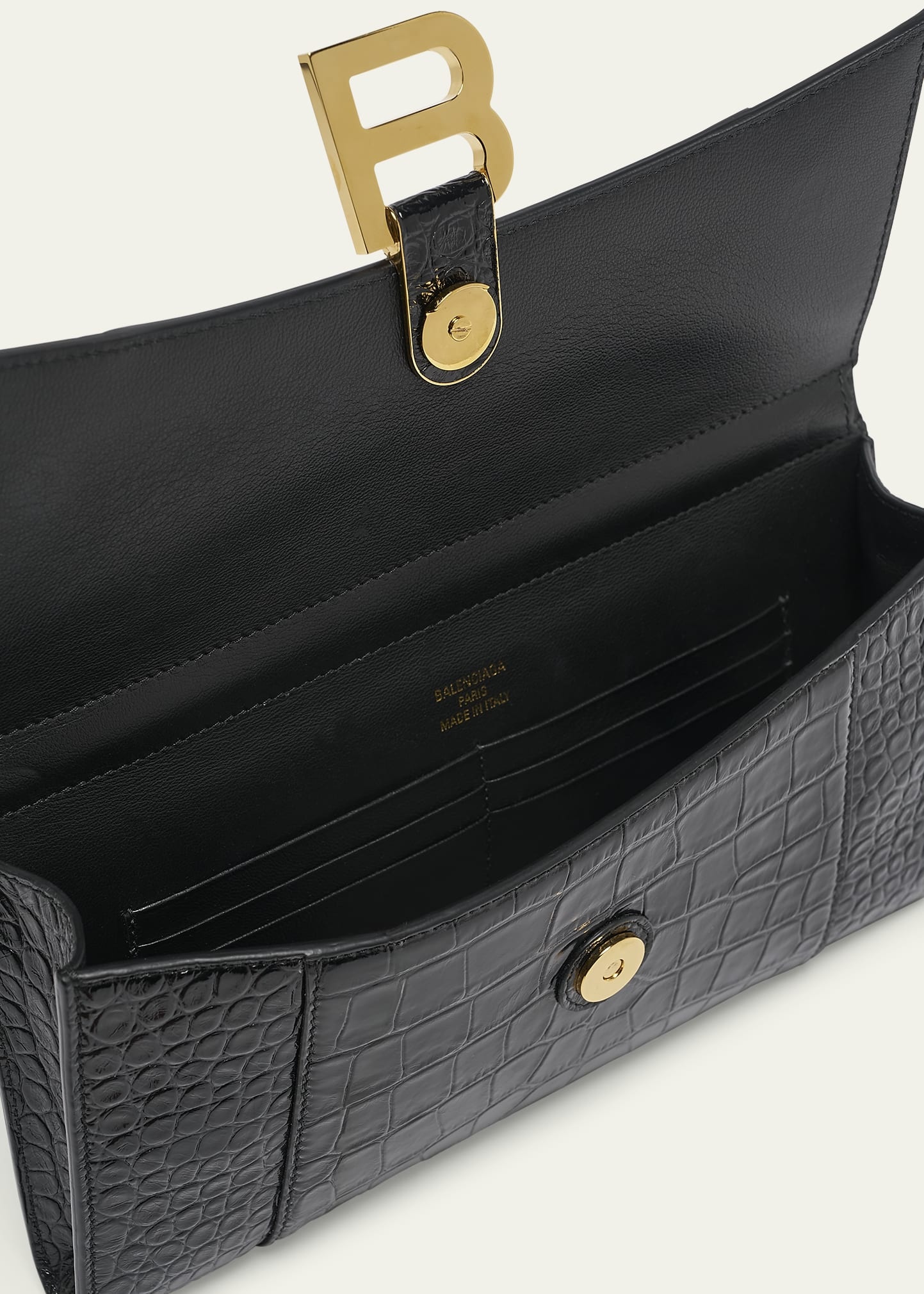 Hourglass Croc-Embossed Leather Top-Handle Bag - 4