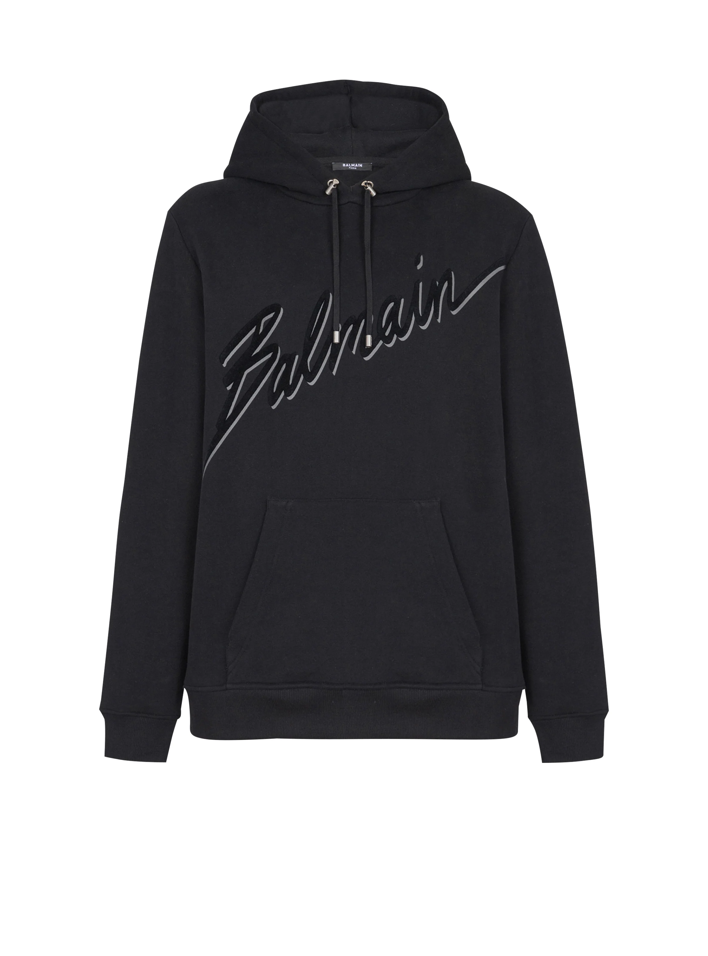 Flocked Balmain Letter hoodie - 1