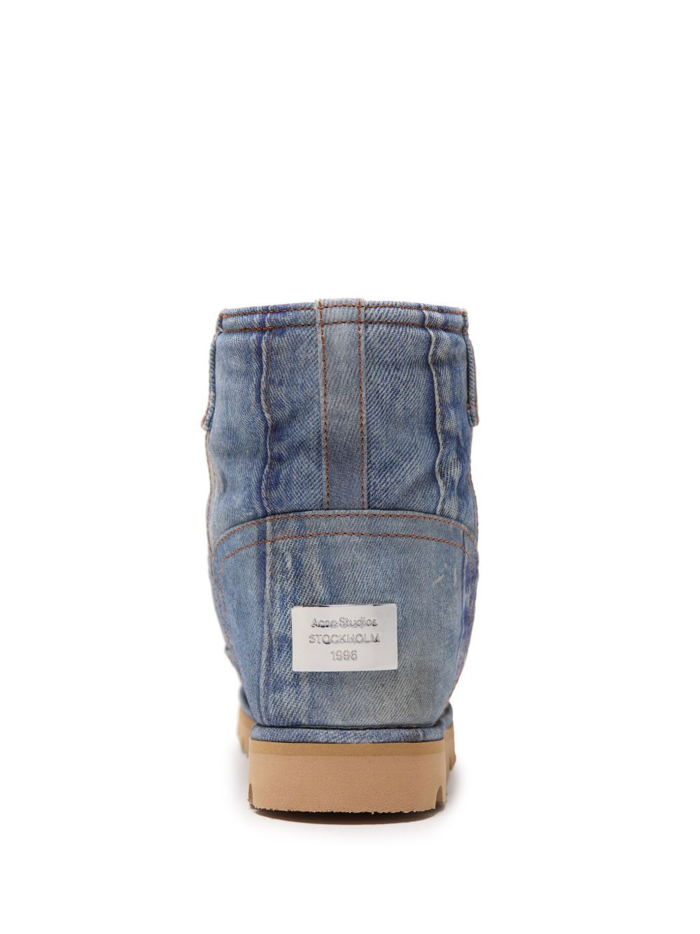 denim-print boots - 4