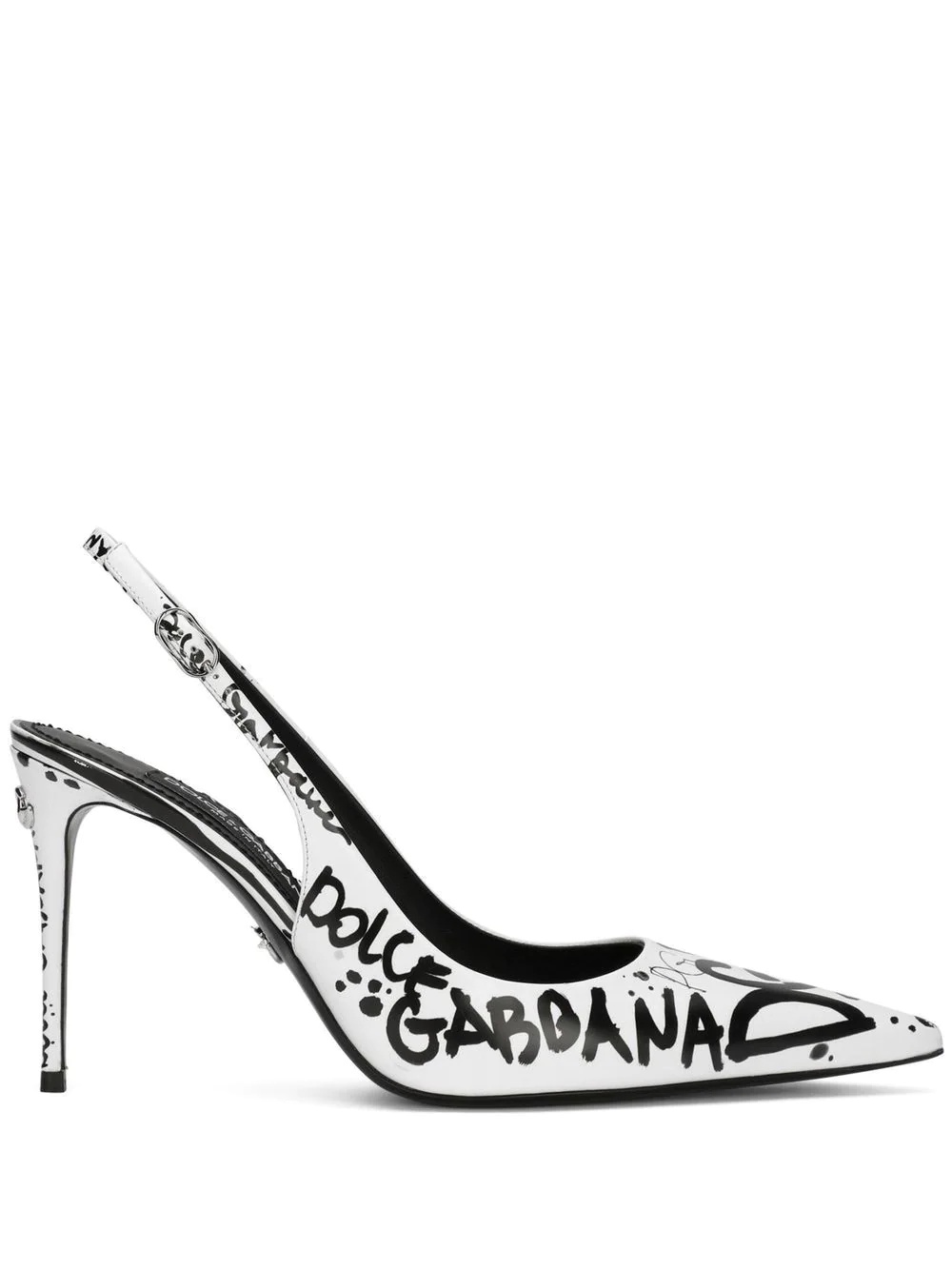 graphic-print pointed pumps - 1