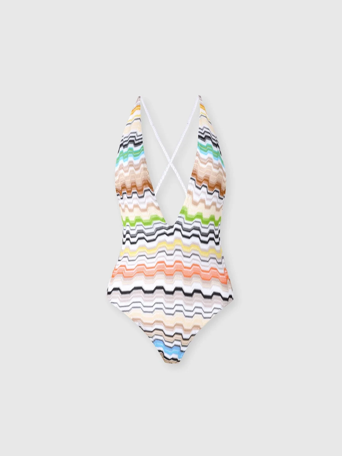 One-piece swimsuit in pure viscose with v-neckline - 1