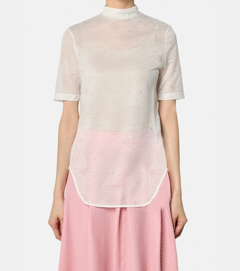 Mame Kurogouchi Starlight Jersey Highneck SS Top outlook