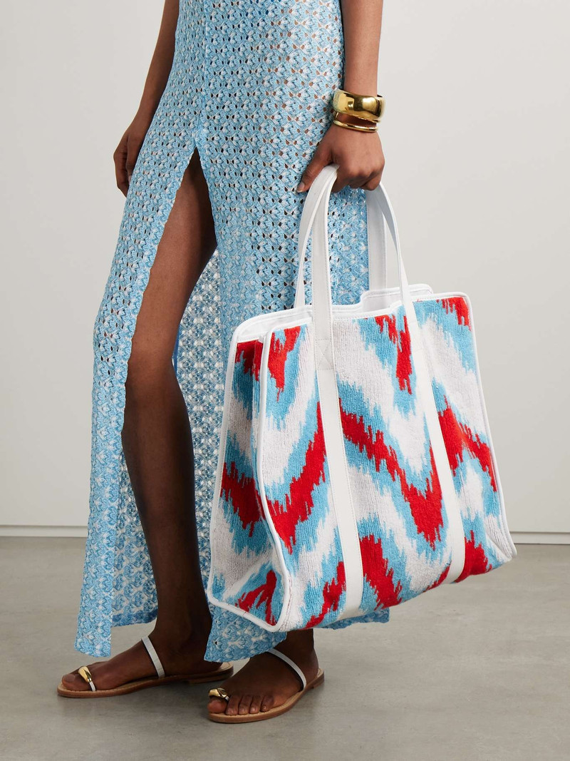 Missoni Canvas-trimmed terry-jacquard tote White outlook